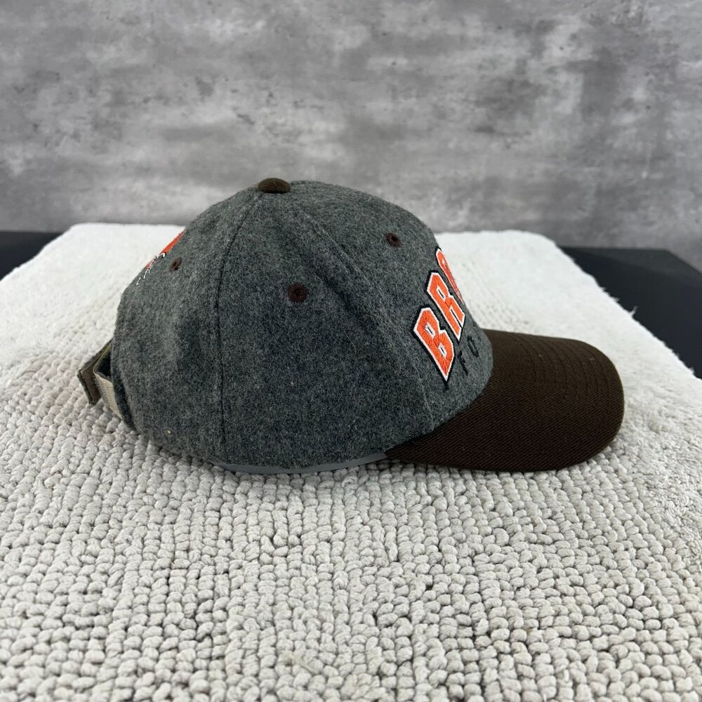 VINTAGE CLEVELAND BROWNS‎ STRAP BACK HAT OSFA HEATHER TWO TONE WOOL ANNCO - Picture 5 of 9